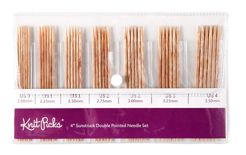 KnitPicks Knit Picks Double Pointed Wood Knitting Needle Set (Sunstruck 4") - Image 1